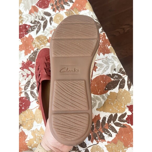 Clarks Collection Espadrille Slip-On Elaina Red Size 8 8W Wide $115 Comfort New - Picture 5 of 8